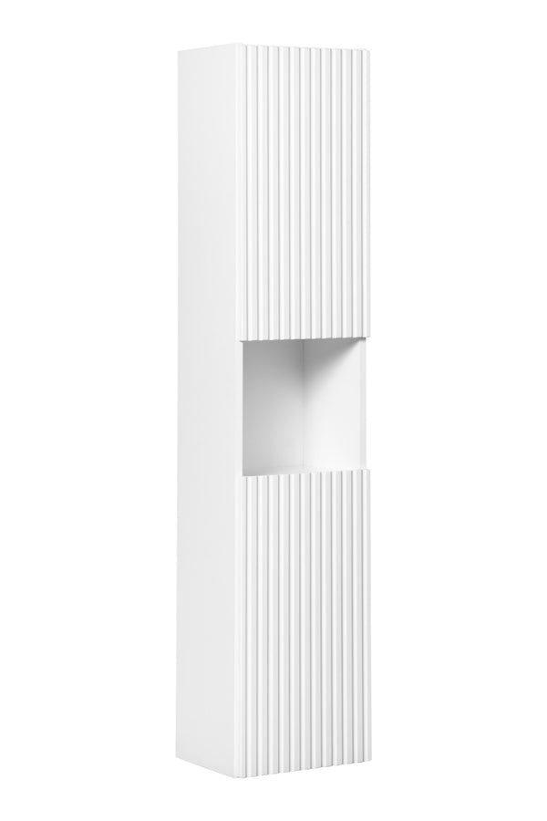 Badezimmer-Hochschrank Novira Weiß matt 30 × 140 × 25 cm mit 2 Türen