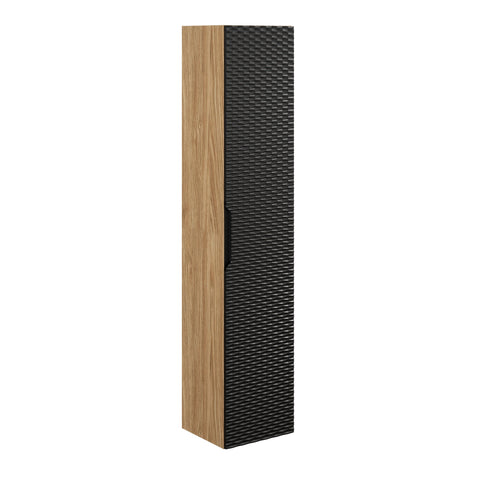 Badezimmer-Hochschrank Oceana Schwarz matt 35 × 170 × 33 cm mit 1 Tür