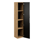 Badezimmer-Hochschrank Oceana Schwarz matt 35 × 170 × 33 cm mit 1 Tür – Ansicht 3