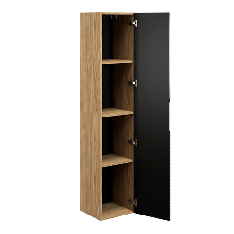 Badezimmer-Hochschrank Oceana Schwarz matt 35 × 170 × 33 cm mit 1 Tür – Ansicht 3