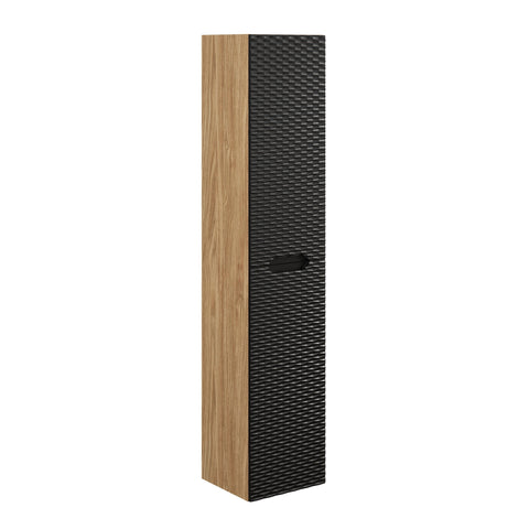 Badezimmer-Hochschrank Oceana Schwarz matt 35 × 170 × 33 cm mit 2 Türen