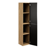 Badezimmer-Hochschrank Oceana Schwarz matt 35 × 170 × 33 cm mit 2 Türen – Ansicht 3