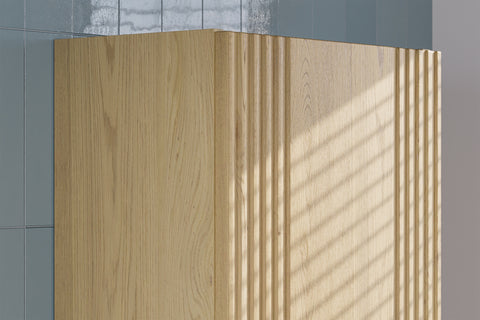 Badezimmer-Hochschrank Ovara Cremona Eiche 40 × 140 × 25,4 cm mit 1 Tür – Ansicht 5