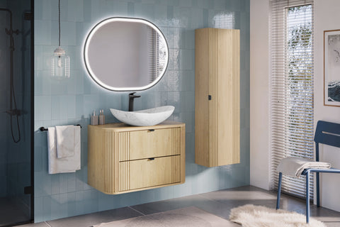 Badezimmer-Hochschrank Ovara Cremona Eiche 40 × 140 × 25,4 cm mit 1 Tür – Ansicht 7