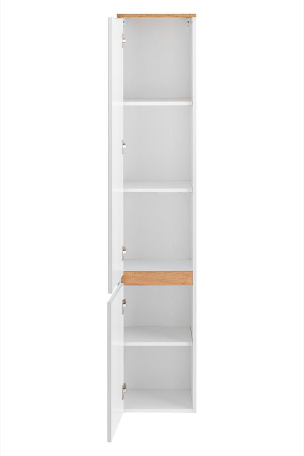 Badezimmer-Hochschrank Platora Weiß 35 × 176 × 30 cm mit 2 Türen