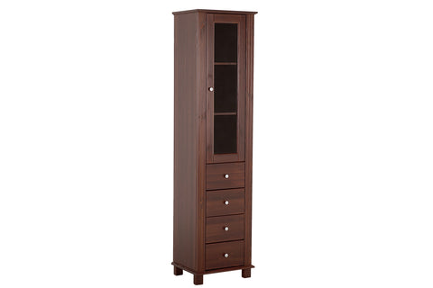 Badezimmer-Hochschrank Retrano Braun 45 × 180 × 36 cm mit 1 Tür und 4 Schubladen – Ansicht 2