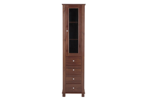 Badezimmer-Hochschrank Retrano Braun 45 × 180 × 36 cm mit 1 Tür und 4 Schubladen – Ansicht 3