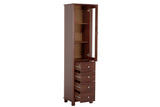 Badezimmer-Hochschrank Retrano Braun 45 × 180 × 36 cm mit 1 Tür und 4 Schubladen – Ansicht 4