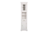 Badezimmer-Hochschrank Romanza Weiß 45 × 190 × 30 cm mit 2 Türen und 1 Schublade – Ansicht 3