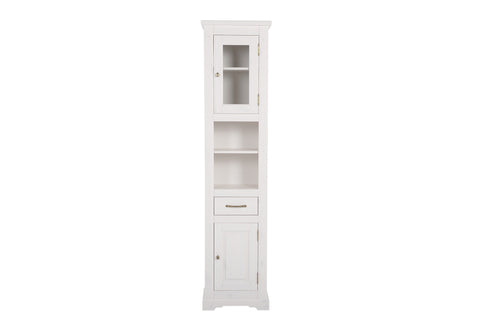 Badezimmer-Hochschrank Romanza Weiß 45 × 190 × 30 cm mit 2 Türen und 1 Schublade – Ansicht 3