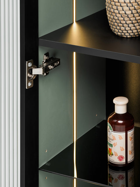 Badezimmer-Hochschrank Sombrela Glass 40 × 172 × 35 cm mit 1 Tür, mit LED-Beleuchtung – Ansicht 8