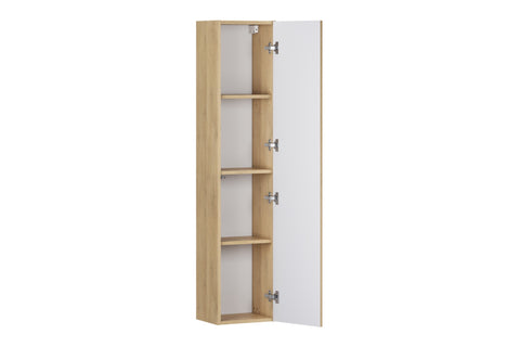 Badezimmer-Hochschrank Terrana Cremona Eiche 30 × 140 × 25 cm mit 1 Tür – Ansicht 3