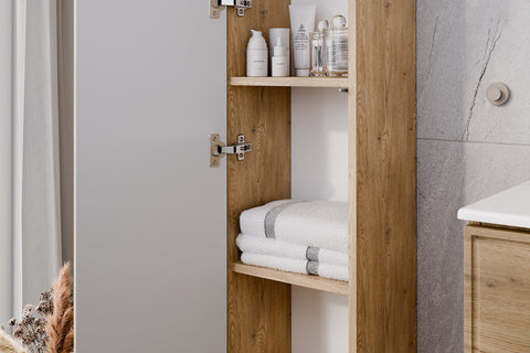 Badezimmer-Hochschrank Terrana Cremona Eiche 30 × 140 × 25 cm mit 1 Tür – Ansicht 5