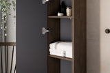 Badezimmer-Hochschrank Terrana Walnuss Villa 30 × 140 × 25 cm mit 1 Tür – Ansicht 5