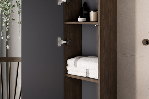Badezimmer-Hochschrank Terrana Walnuss Villa 30 × 140 × 25 cm mit 1 Tür – Ansicht 5