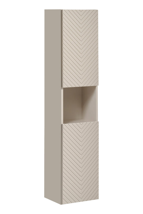 Badezimmer-Hochschrank Vivessa Kaschmir matt 30 × 140 × 25 cm mit 2 Türen