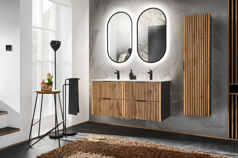 Badezimmer-Hochschrank Xylara Wotan Eiche 35 × 140 × 25 cm mit 1 Tür – Ansicht 5