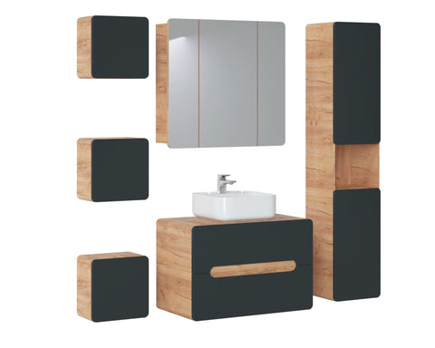 Badezimmer-Oberschrank Amaris Cosmos Grau 35 × 35 × 22 cm mit 1 Tür