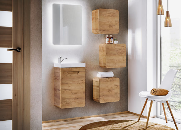 Badezimmer-Oberschrank Amaris Golden Craft Eiche 35 × 35 × 22 cm mit 1 Tür
