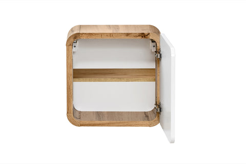 Badezimmer-Oberschrank Amaris Weiß Hochglanz 35 × 35 × 22 cm mit 1 Tür – Ansicht 2
