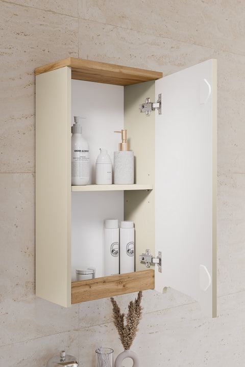 Badezimmer-Oberschrank Balvina Kaschmir matt 35 × 70 × 20 cm mit 1 Tür – Ansicht 5