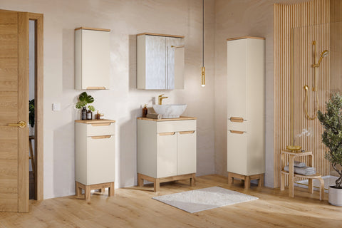 Badezimmer-Oberschrank Balvina Kaschmir matt 35 × 70 × 20 cm mit 1 Tür – Ansicht 8