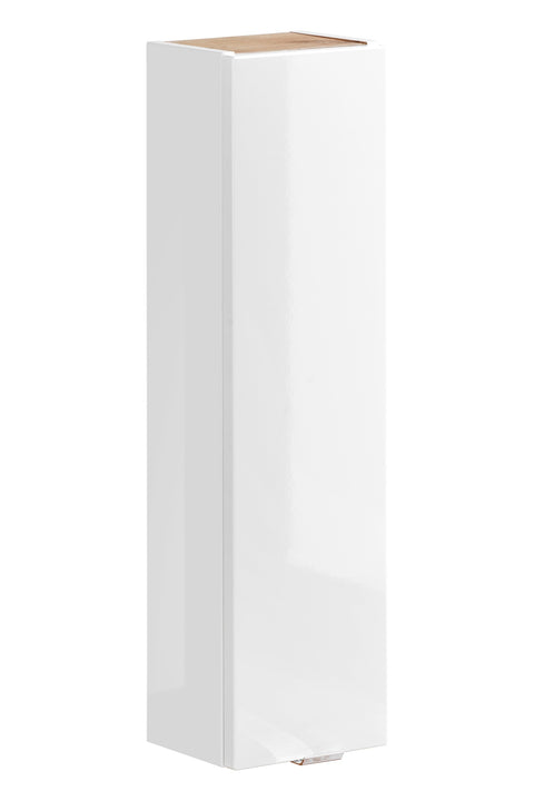 Badezimmer-Oberschrank Caprena Weiß Hochglanz 20 × 75 × 16 cm mit 1 Tür