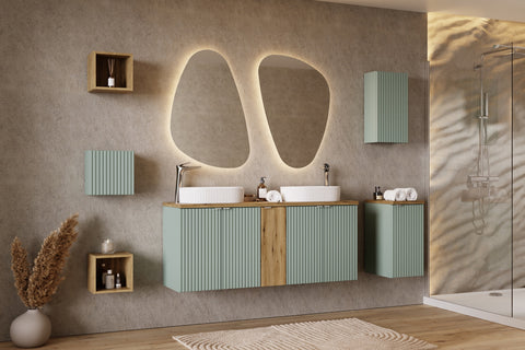 Badezimmer-Oberschrank Linora Schilfgrün 30 × 30 × 18,9 cm mit 1 Tür – Ansicht 6