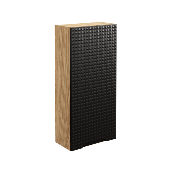 Badezimmer-Oberschrank Luxera Schwarz matt 35 × 75 × 19 cm mit 1 Tür