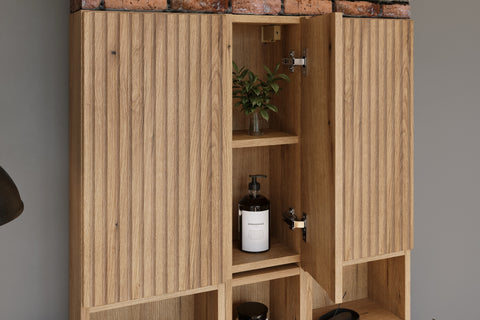 Badezimmer-Oberschrank Novira Coast Evoke Eiche 30 × 57 × 18,9 cm mit 1 Tür – Coast Evoke Eiche – Ansicht 5