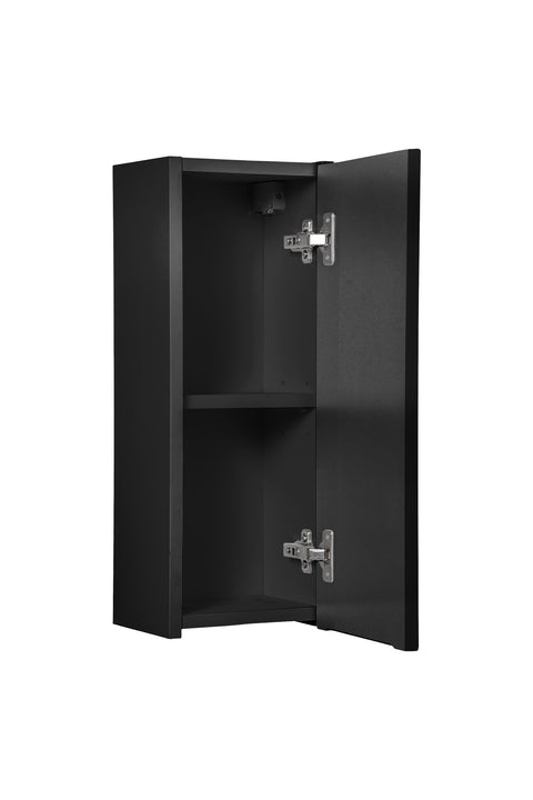 Badezimmer-Oberschrank Novira Schwarz matt 20 × 57 × 18,9 cm mit 1 Tür – Ansicht 3