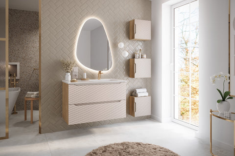 Badezimmer-Oberschrank Oceana Beige 35 × 35 × 19 cm mit 1 Tür – Ansicht 6