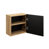 Badezimmer-Oberschrank Oceana Schwarz matt 35 × 35 × 19 cm mit 1 Tür – Ansicht 3