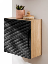Badezimmer-Oberschrank Oceana Schwarz matt 35 × 35 × 19 cm mit 1 Tür – Ansicht 4