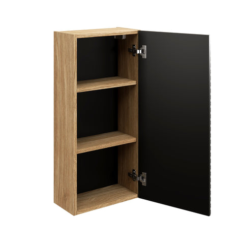 Badezimmer-Oberschrank Oceana Schwarz matt 35 × 75 × 19 cm mit 1 Tür – Ansicht 3