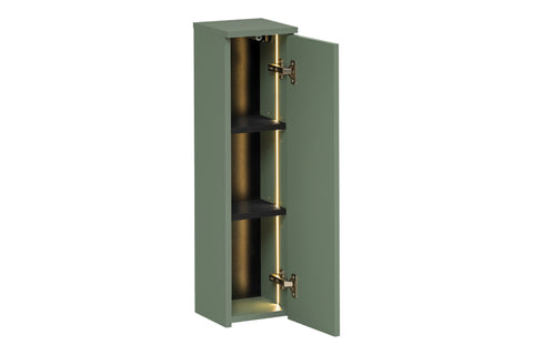 Badezimmer-Oberschrank Sombrela Schilfgrün 20 × 78 × 19 cm mit 1 Tür, mit LED-Beleuchtung – Ansicht 3