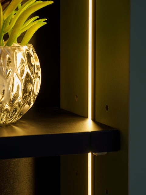 Badezimmer-Oberschrank Sombrela Schilfgrün 20 × 78 × 19 cm mit 1 Tür, mit LED-Beleuchtung – Ansicht 5
