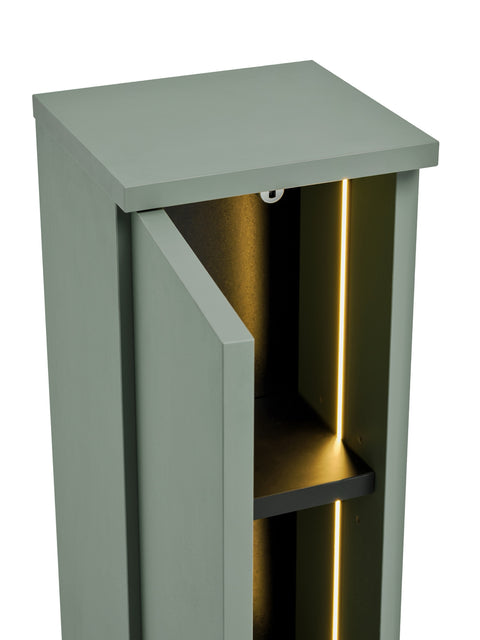 Badezimmer-Oberschrank Sombrela Schilfgrün 20 × 78 × 19 cm mit 1 Tür, mit LED-Beleuchtung – Ansicht 8