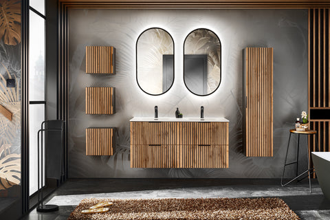 Badezimmer-Oberschrank Xylara Wotan Eiche 35 × 35 × 22 cm mit 1 Tür – Ansicht 5