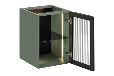 Badezimmer-Unterschrank Sombrela Glass 40 × 57 × 46 cm mit 1 Tür, mit LED-Beleuchtung – Ansicht 3