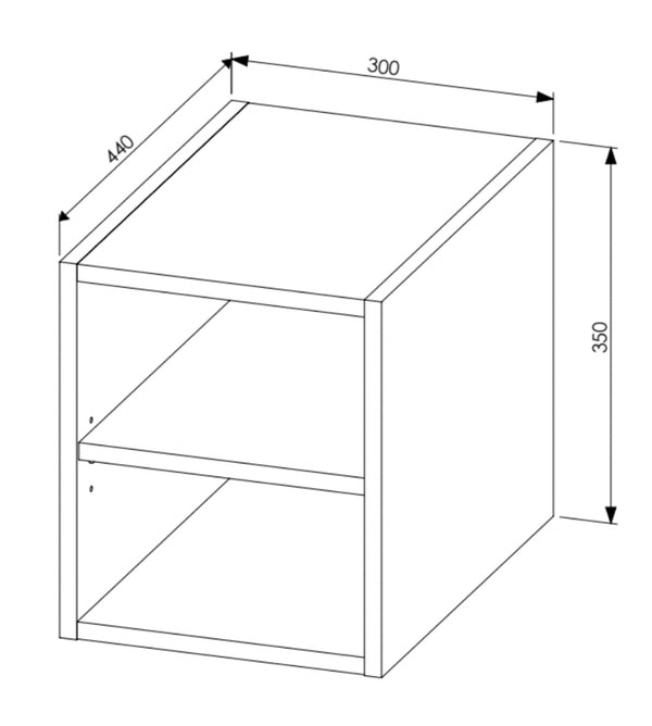 Badezimmer-Wandschrank offen Leonis Sherman Eiche 30 × 36,7 × 44 cm
