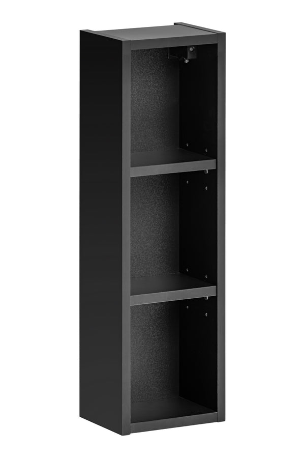 Badezimmer-Wandschrank offen Santora Schwarz matt 20 × 65 × 15 cm