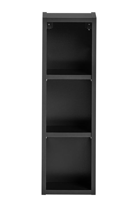 Badezimmer-Wandschrank offen Santora Schwarz matt 20 × 65 × 15 cm – Ansicht 2