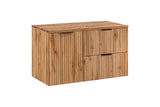 Badmöbel-Set Ardena Eiche 100 cm – Waschbeckenunterschrank + Waschtischplatte + Hängeschrank