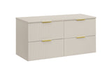 Badmöbel-Set Ardena Kaschmir 120 cm – Waschtischplatte + 2 × Waschbeckenunterschrank