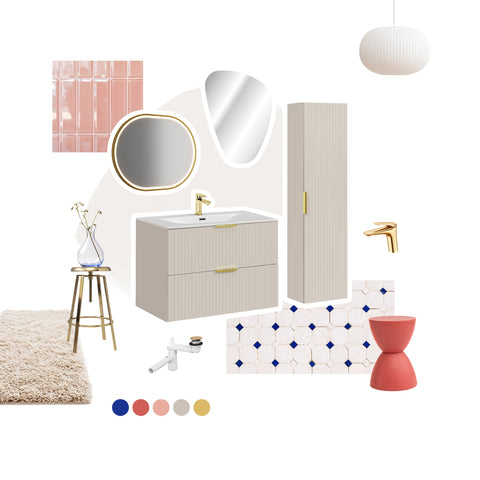 Badmöbel-Set Ardena Kaschmir 120 cm – Waschtischplatte + 2 × Waschbeckenunterschrank – Ansicht 4