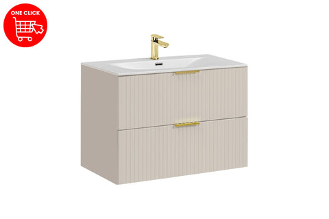 Badmöbel-Set Ardena Kaschmir 80 cm – Waschbecken + Waschbeckenunterschrank – Ansicht 2