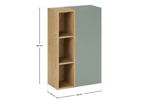 Badmöbel-Set Asteya Grün 50 cm – Regal + Hochschrank – Ansicht 6
