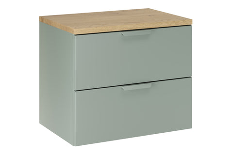 Badmöbel-Set Asteya Grün 60 cm – Waschtischplatte + Waschbeckenunterschrank – Ansicht 3