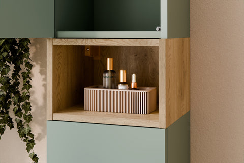 Badmöbel-Set Asteya Weiß 30 cm – Regal + Hochschrank – Ansicht 4